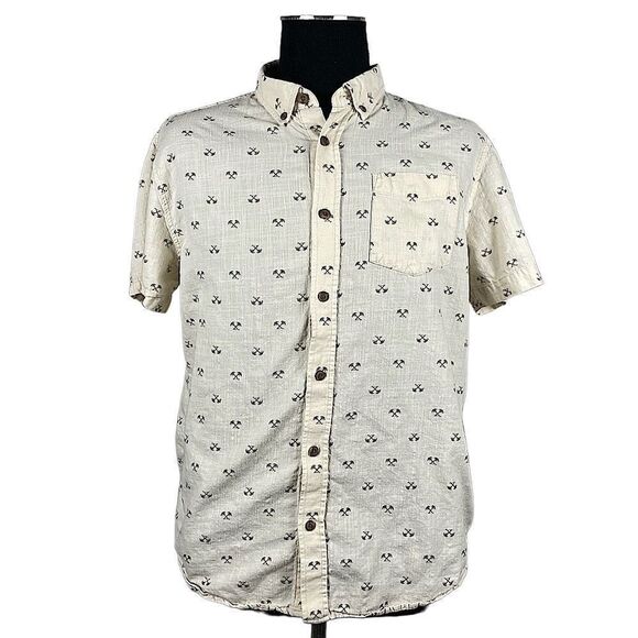 Prana 100% Cotton Short Sleeve Button Front Shirt - Men’s L - Picture 1 of 7